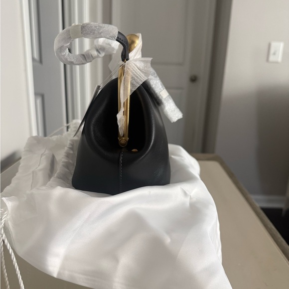 Coach Black Leather Kisslock Bag - Picture 4 of 7